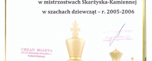 Mistrzostwa w szachach dziewcząt - r. 2005-2006