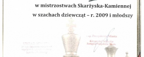 Mistrzostwa Skarżyska-Kamiennej w Szachach Dziewcząt - r. 2009 i młodszy